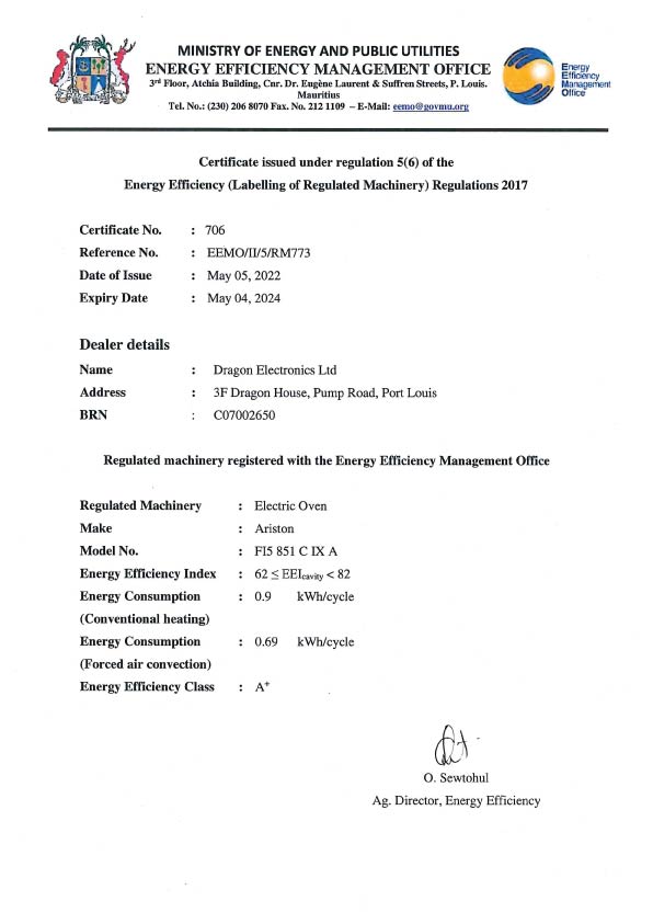 EEMO Certificate