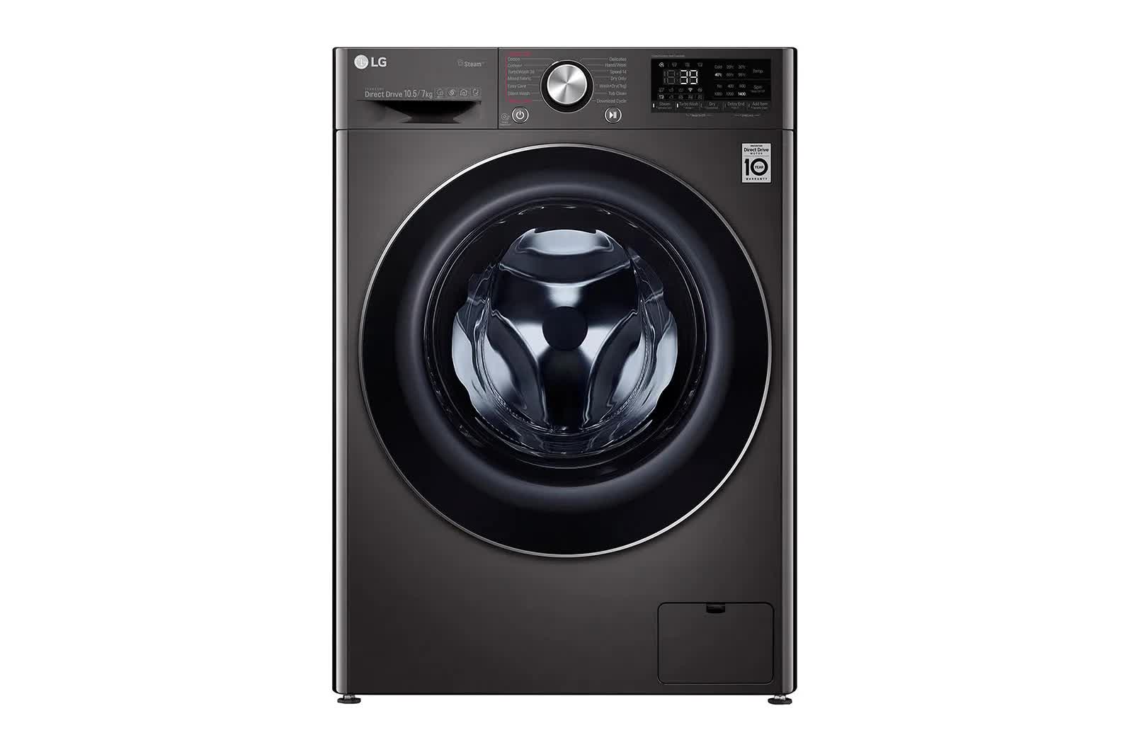 lg 8.5 5kg black stainless steel washer dryer f2v9gcp2e