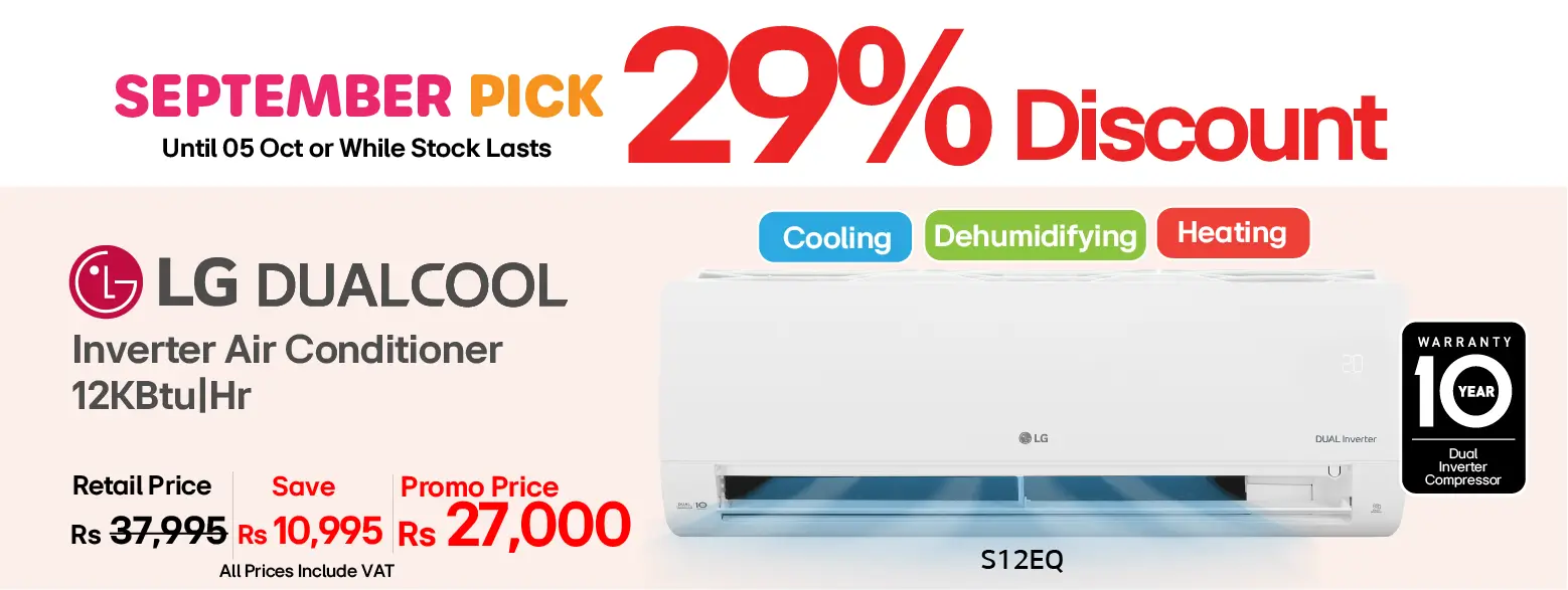 LG DUALCOOL™ Inverter Air Conditioner 12KBtu|Hr S12EQ